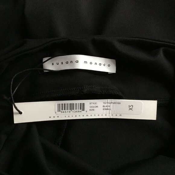 Susana Monaco Mock Neck Open-Back Jumpsuit Black XS - Picture 5 of 5